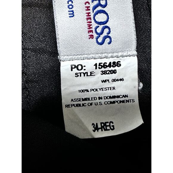 Flying Cross Black Straight Leg Pants Slacks Men's 34 Regular EUC Stretch - Picture 12 of 13